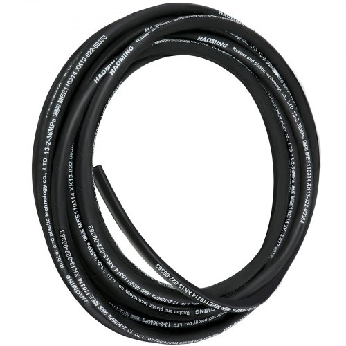 VEVOR Hydraulikschlauch, 15 m Gummi-Hydraulikölschläuche mit 2 hochfesten Stahldrahtgeflechten, Innendurchmesser 1/2 Zoll, 5000 PSI, Großpackungen -40 °F bis 250 °F, flexibler Schlauch