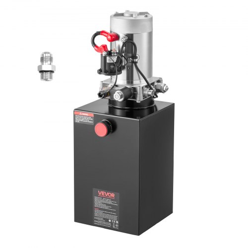 VEVOR 15 Qt Hydraulikaggregat einfachwirkende Kippanhängerpumpe, maximaler Öffnungsdruck 22 MPa und Fördermenge 3,4 L/min, 12 V DC Hydraulikpumpe mit Metallbehälter für Kippanhänger Schwarz