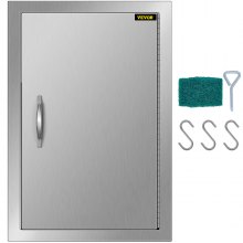 43x61cm Bbq Tür Badezimmer Außenküche Edelstahltür-verkleidung Mit Griff Haken