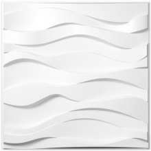 VEVOR 13STK 3D Wandpaneele 50x50cm Dekorative Fliesen Packung Selbstklebend Wandtattoo PVC, für Büro, Flur, Küche, Wohn- und Esszimmer(Wellen)