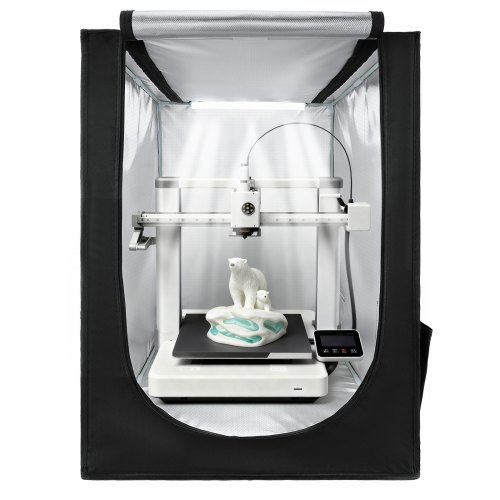 VEVOR 3D-Druckergehäuse Druckerzelt (55 x 65 x 75 cm), staubdichte Schutzhülle mit konstanter Temperatur & LED-Beleuchtung, kompatibel mit gängigen Modellen von Creality/ELEGOO/Anycubic