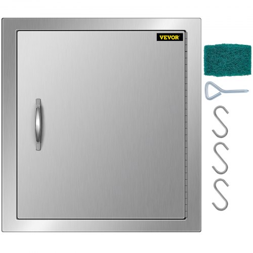 VEVOR BBQ Türen 46x50cm Schranktüren Kamintür vertikal mit 1 Inspektionstür Putztür Edelstahl für Außenküche Badezimmer einwandig