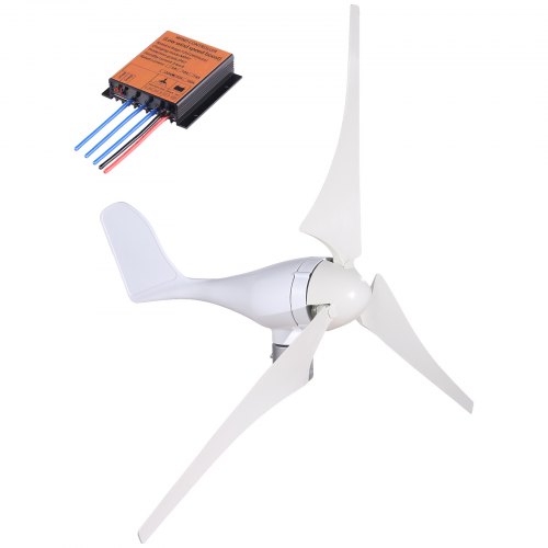 VEVOR Windturbinengenerator 400 W Windgenerator, 12 V Elektrisch MPPT Controller, 12 m / s Windkraftanlage mit 3 Blatt Laderegler Windkraftgenerator, Windkraftturbinengenerator für Stromergänzung