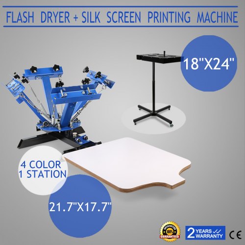 

4 Farben 1 Station Siebdruckmaschine 45x60cm Flash Trockner mit Elektroheizung