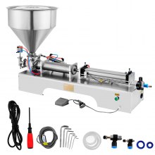 VEVOR Füllmaschine mit Trichter Einzelkopf 50-500ML, Abfüllmaschine für Flüssigkeiten 970 x 381 x 381 mm, Flaschenfüllmaschine Edelstahl 30 kg für Bereiche Lebensmittel und Getränk