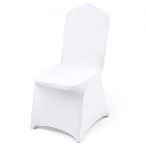 VEVOR Stuhlhussen Weiß, 50 Stück Stuhlhussen Abnehmbare Waschbare Stuhlhussen für Schalenstühle, Stretch Stuhlhussen für Hochzeit, Party, Hotel, Restaurant