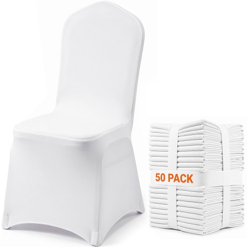 VEVOR 50 Stk. Stuhlhussen aus Elastischem Spandex für Klappstühle, Universell Passender Stuhlbezug, Abnehmbare & Waschbare Schonbezüge, für Hochzeiten, Feiertage, Bankette, Partys,