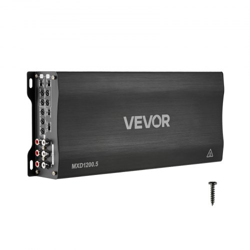 VEVOR Autoverstärker 5-Kanal, Endstufe Klasse D Überbrückbar, Max. 4 x 100 W an 4 Ohm / 4 x 200 W an 2 Ohm + 1 x 1000 W an 2 Ohm / 1 x 500 W an 4 Ohm, Hochleistungsverstärker für Fahrzeuge