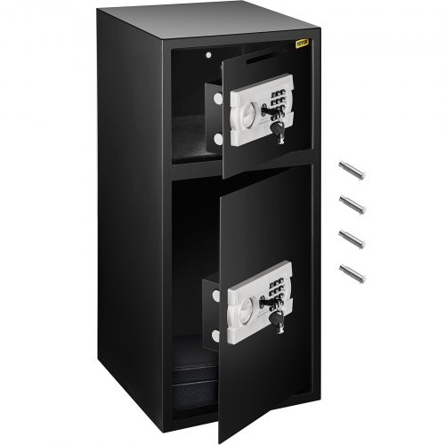 VEVOR Tresor mit Schlüssel Elektronikschloss Tresor 4MM mit Zahlenschloss 74 L, Tresor mit Starkem Eisen, Möbeltresor Elektronikschloss mit Hochbelastbaren Stahlkonstruktion
