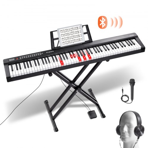 

VEVOR Digital 88 Tasten Keyboard 1000 Rhythmen E-Piano Klavier mit Ständer