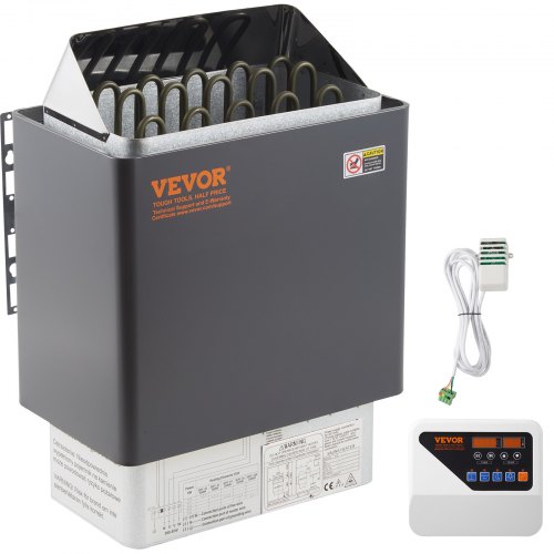 

VEVOR Saunaofen 9 KW, Sauna Elektroherd 380 V - 415 V, Edelstahlsaunaofen 20 kg Saunasteine, Elektrischer Saunaofen 2 Modi (Temperatur, Zeit), mit Externem Steuergerät und 3M-Temperatursensor