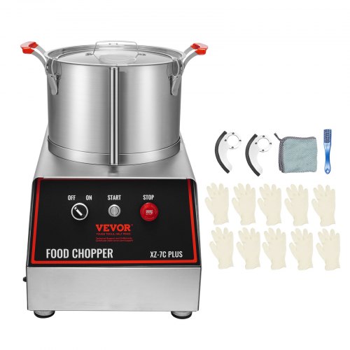 

VEVOR Gemüseschneider Elektrischer Obstschneider 750 W, Gemüse Schneiden 7,71 L Edelstahl Multischneider für Obst und Gemüse, Hotels, Salatläden, Snackbars Küchengeräte Maschinen mit Druckknöpfen