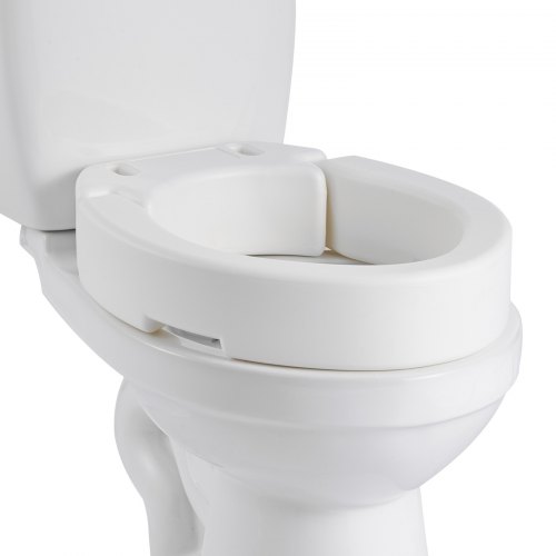 VEVOR Toilettensitzerhöhung Toilettenerhöhung (136 kg belastbar) mit 88,9 mm Hubhöhe, erhöhter Toilettensitz mit vergrößerter Öffnung für ältere Menschen, längliche Toilettenschüsseln