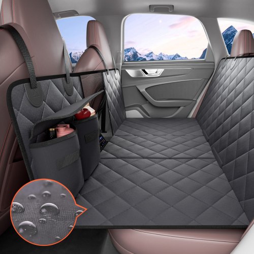 

VEVOR Autoschondecke Hund Rücksitz, Hundedecke, Autositzbezug für Hunde mit harter Unterseite für die Rückbank, 137 x 61 cm, bis 180 kg, mit Netzfenster und Aufbewahrungstasche für Auto, SUV