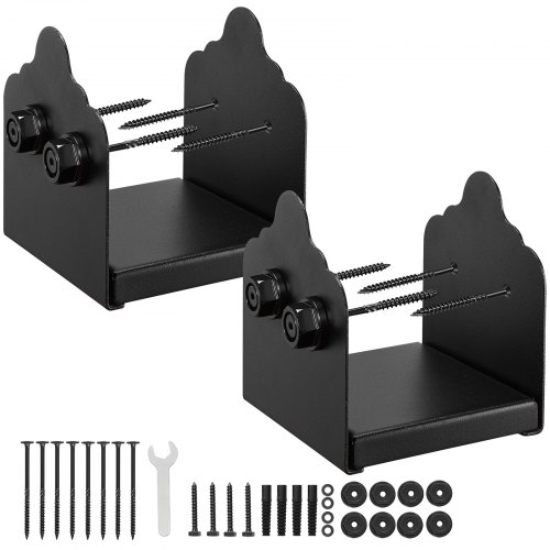 

VEVOR Pfostenträger, 2 Stück, Innenmaß 150x141 mm kompatibel mit 152,4x139,7/139,7x139,7/147,3x139,7mm Pfosten, Aufschraubhülse für Pavillon-Terrassengeländer-Stützdeck-Grundplatte, Schwarz