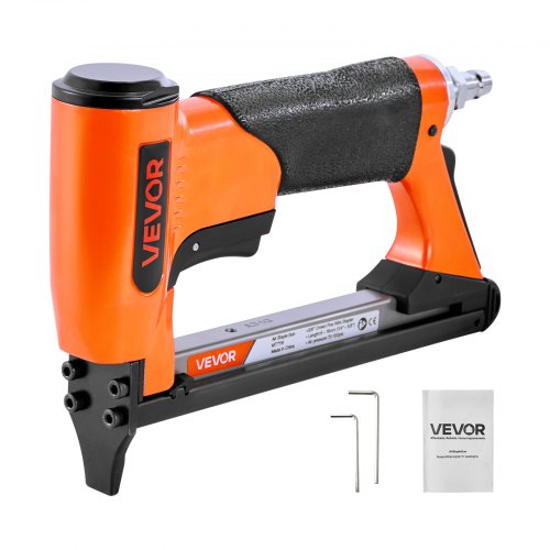 VEVOR Drucklufttacker, Druckluftnagler für Feindrahtklammern der Serie 71, 9,5 mm Krone, 6–16 mm Länge, max. 180 Stk. Druckluft Nagelpistole für Polsterarbeiten, Holzarbeiten, Heimwerkerprojekte