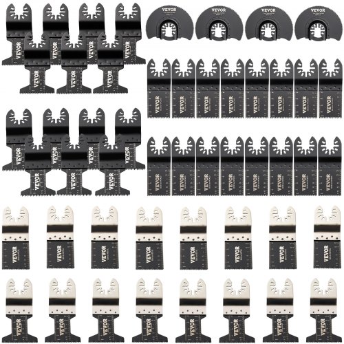 VEVOR 50x Sägeblatter Oszillierendes Zubehör Set HCS+Edelstahl Multitool Segmentsägeblatt 1-3/4 Zoll 1-3/8 Zoll 3-1/2 Zoll Multifunktionswerkzeug Zubehör Set für bevorzugten Werkzeugmarken BDGJDPDC50PCSX2D8V0