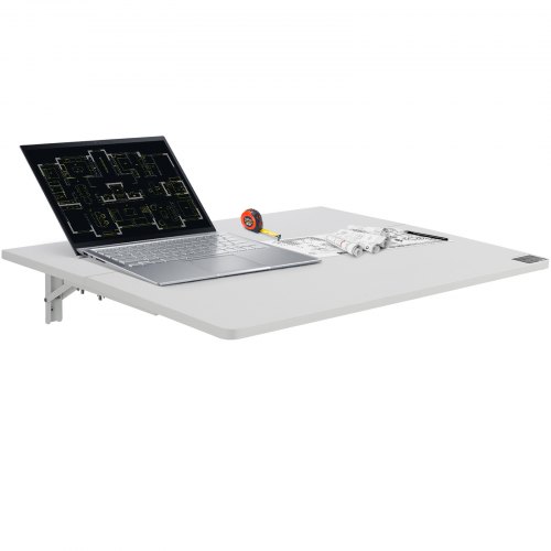 

VEVOR Wandklapptisch, 80 x 50 cm, Wandmontage, Klapptisch, schwebender Schreibtisch mit Eisenhalterung, klappbarer Schreibtisch für kleine Räume, Heimbüro, Esszimmer, Waschküche, Küche, Bar, weiß