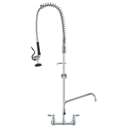 VEVOR Kommerzielle Küchenarmatur Wasserhahn mit Ausziehbarer Vorspülbrause, 118 cm Höhe, 203 mm Mitte, 305 mm Schwenkauslauf, Messing Küchenspülenarmatur zur Deckmontage, für 1/2/3-Fach-Spüle BGSYCXSLTBGS6DRW9V0