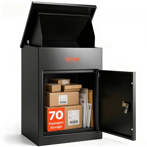 VEVOR Paketbriefkasten 44x35x58,3cm Paketbox Stahl Paletkasten 15-20 kg Briefkasten Postbox XXL Briefkasten mit Paswortschloss Innenscharnier Anti-Diebstahl-Einwurföffnung für Pakete Briefe usw.
