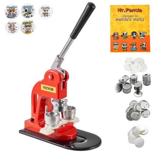 

VEVOR Buttonmaschine Knopfmachermaschine 32 mm, Badge Punch Press 500 Stk. Blechdeckel, DIY Badge Press Machine Button Badge Maker für Personalisiertes Abzeichen inkl. Zauberbuch & Kreisschneider