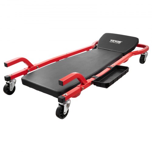 

VEVOR Rollbrett für Mechaniker, 1118 mm, 136,1 kg Tragkraft, Rollbrett für Kraftfahrzeuge mit 6 Lenkrollen, verstellbarer, gepolsterter Kopfstütze, Werkzeugablage, robuster Stahlrahmen für Garagen, Reparaturwerkstätten und Heimwerker