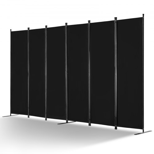 VEVOR Raumteiler 6 Paneele Paravent 3110 x 1805 x 450 mm, faltbarer Sichtschutz & tragbarer Trennwandteiler zur Raumtrennung, freistehende Raumteiler für Büro Schlafzimmer Arbeitszimmer, Schwarz