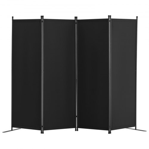 

VEVOR Raumteiler Trennwand 4-teiliger Paravent Stellwand, faltbarer Sichtschutz für Büro Schlafzimmer Esszimmer Arbeitszimmer Balkon, Raumtrenner freistehend (228 x 45 x 172,5 cm), Schwarz