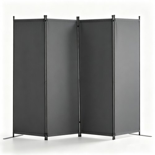 VEVOR Raumteiler Trennwand 4-teiliger Paravent Stellwand, faltbarer Sichtschutz für Büro Schlafzimmer Esszimmer Arbeitszimmer Balkon, Raumtrenner freistehend (56 x 45 x 172,5 cm), Grau