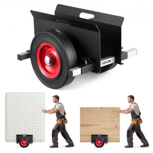 VEVOR Plattenwagen, 453,6 kg, Plattentransporter mit Gummirädern, Plattenroller, Transportwagen, Plattenkarre, Transporthilfe für Stahlplatten, Matratzen, Türen und Trockenbauplatten, Schwarz