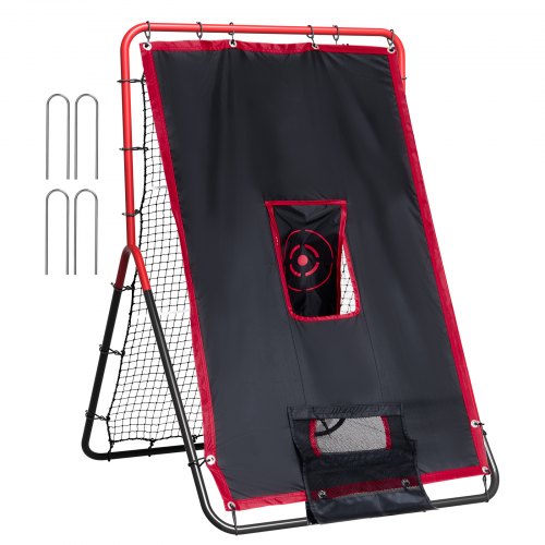 VEVOR Baseball- und Softball-Rebounder-Netz, 3,5 x 4,5 Fuß 2-in-1 Switch Hitter Pitch Trainer, PitchBack Baseball Pitching Return Trainer Nest, Bounce Back Net für Feld-/Wurfübungen