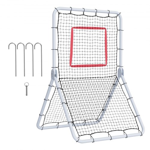 VEVOR Baseball- und Softball-Rebounder-Netz, 3,5 x 6 Fuß PitchBack Baseball Pitching Nest, Softball Pitchback-Netz, Fielding-Trainer, Bounce-Back-Netz für Fielding-/Wurfübungen, 5 einstellbare Winkel