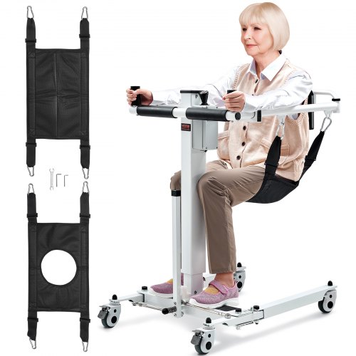 VEVOR Elektrischer Patientenlift-Transferstuhl, faltbarer Patientenlift-Rollstuhl für das Auto zu Hause, Höhe und Breite verstellbar | Tragbarer Nachtstuhl mit Duschfunktion für ältere Menschen mit Behinderung, 220 Pfund