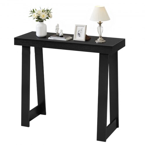 VEVOR Konsolentisch Eingangtisch hinter dem Sofa (91,5 x 30,5 x 81 cm / L x B x H), rechteckiger Beistelltisch aus Mehrschichtplatte für Flur Schlafzimmer Wohnzimmer Foyer, Flurtisch Schwarz Modern