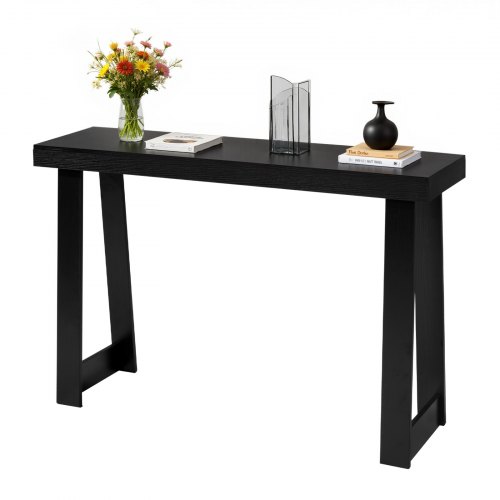 VEVOR Konsolentisch Eingangtisch hinter dem Sofa (118 x 30,5 x 81 cm / L x B x H), rechteckiger Beistelltisch aus Mehrschichtplatte für Flur Schlafzimmer Wohnzimmer Foyer, Flurtisch Schwarz