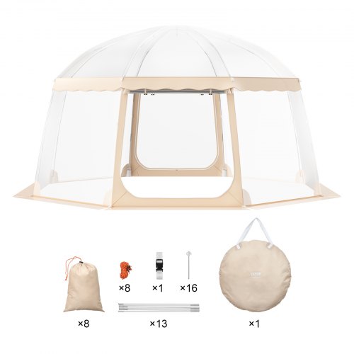 

VEVOR Pop-Up-Pavillon Camping Kuppel Bubble Zelt 12-15 Personen 4,5x4,5x2,4m