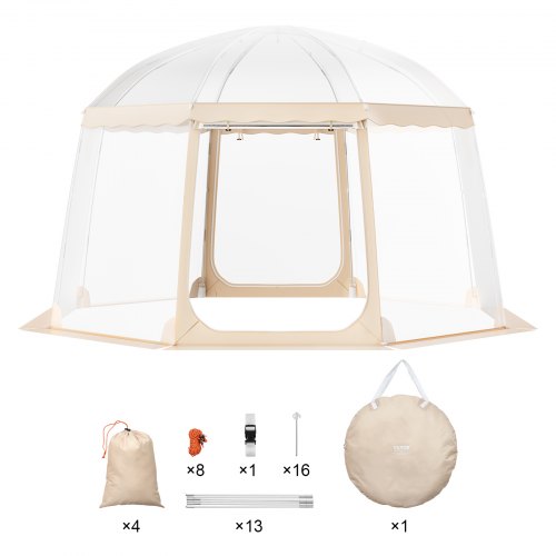 VEVOR Sportzelt, 8-10 Personen, sofort einsatzbereites Pop-Up-Zelt, wetterfeste Kapsel, Outdoor-Luftpolsterzelt mit klarer Sicht, klimatisiertes Vordach für Fußball, Football, Softball und andere Sportveranstaltungen und Paraden