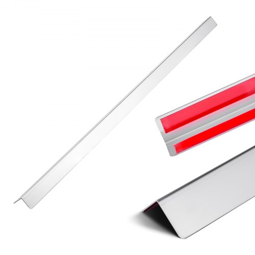 VEVOR 10x Wand Kantenschutz Edelstahl Winkelprofil 38x38x1217mm 3M-Klebeband