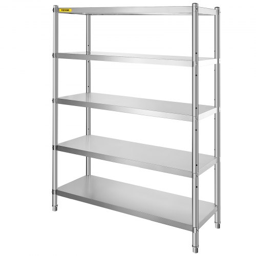

VEVOR 12.2 x 47 x 18.3cm Küchenregal Standregal 6 Böden Edelstahlregal Gastro Schwelastregal 150 KG Lagerregal