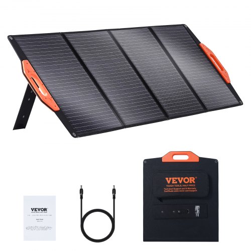 

VEVOR 120W Solarpanel faltbar 12V monokristallinen Solarmodul 6,66A Solaranlage Umwandlungsrate von 23% Inkl. 2x USB-Schnellladeanschlüsse (QC3.0), Typ-C-Anschluss, 18-V-Gleichstromausgang