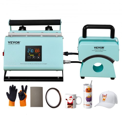 

VEVOR 2 in 1 Wärmepresse Becher Hüte-Wärmemaschine Mützenpresse 155x80mm