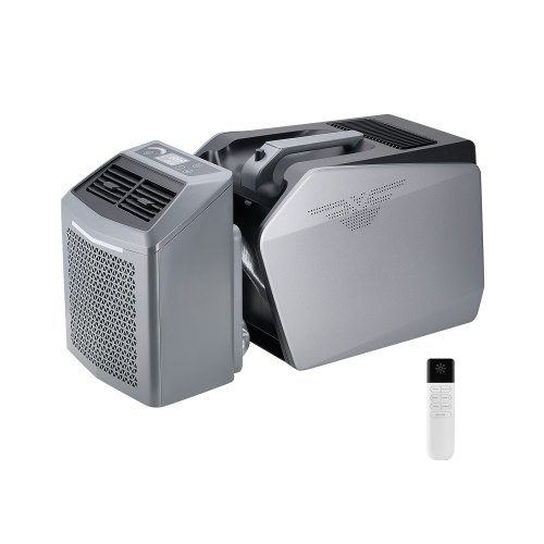 

VEVOR Tragbare Klimaanlage, 5000 BTU, 3-Gang-Klimagerät mit 24-Stunden-Timer, Kühler, einstellbar von 16–32 °C, kompatibel mit AC/DC, Camping, Wohnmobile oder Heimgebrauch, grau, 320x580x346 mm