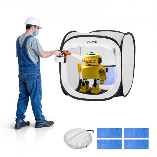 

VEVOR tragbares Lackierkabinenzelt (40,5x40,5x43 cm Arbeitsbereich) Pop-Up-Sprühfarbenzelt für Sprühmalerei, wasserfeste Farbkabine für kleine Modelle Skulpturen Vasen Bilderrahmen Pop-Up-Design