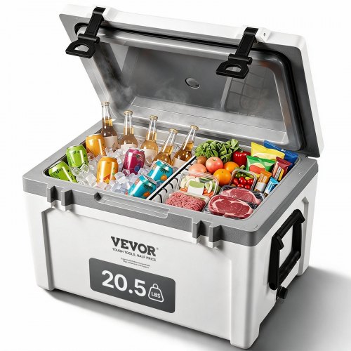 VEVOR Passive Kühlbox Eisbox 57,26 L, Isolierte Kühlbox Camping Thermobox 45-50 Dosen, Campingbox Kühlschrank mit einem Korb, Isolierung Kühlbox Tragbar, Eistruhe Cooler Multifunktional
