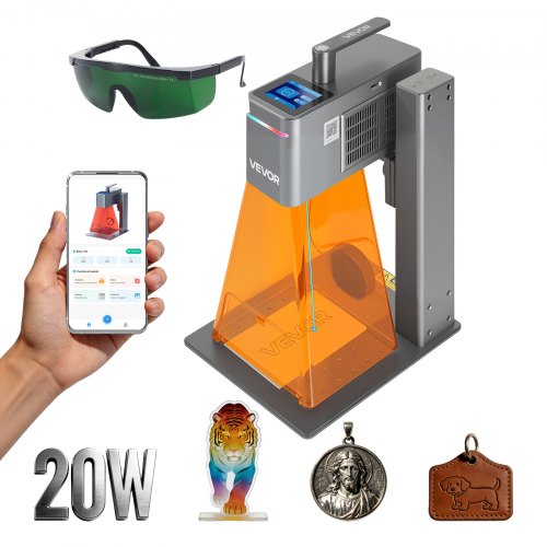 VEVOR Tragbarer Lasergravierer, 10.000 mm/s, 2-in-1 Dual-Graviermaschine (20-W-Blau- & 2-W-IR), 160x140 mm Gravurfläche, Manueller & Automatischer Fokus, DIY-Gravierwerkzeug für Holz & Acryl