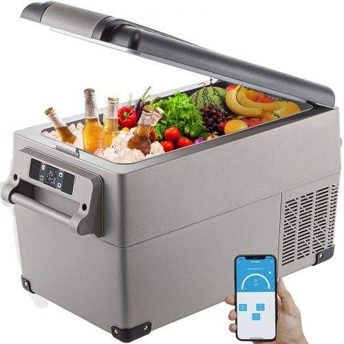 VEVOR 35L Autokühlschrank Kompressorkühlbox Edelstahl Urlaub Isolierbox Mini Kühlschrank Kühlbox Auto und Steckdose
