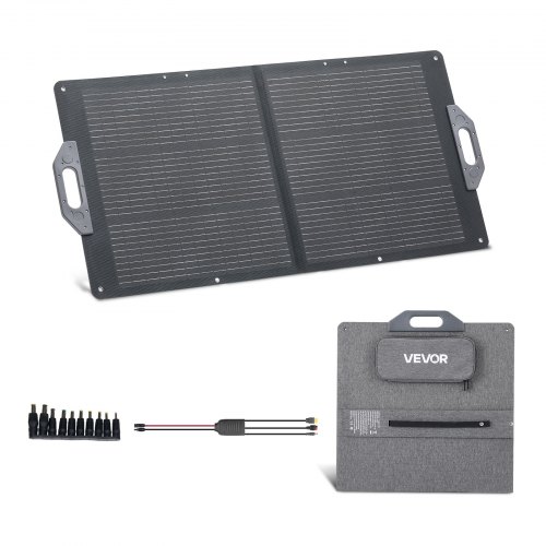 VEVOR Faltbares Solarpanel 100 W, Tragbares Solarladegerät 24% Hocheffizienz, Monokristallines Solarmodul mit MC4-Ausgang, USB-A-, Typ-C- & DC-Anschlüssen, IP65, für Powerstations, Camping, Wandern