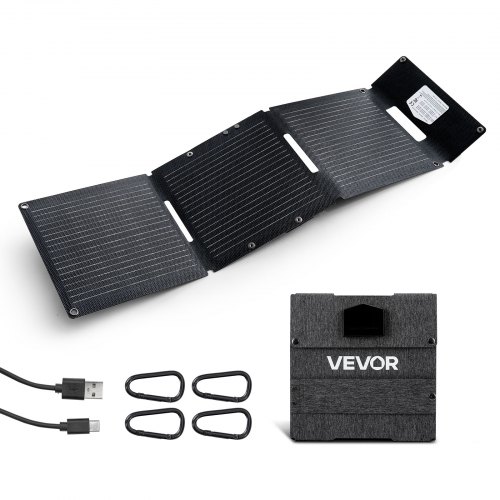 

VEVOR Faltbares Solarpanel 30 W, 16BB N-Typ Monokristallines Solarmodul, Tragbares Solarladegerät mit USB-A-, USB-A (QC3.0)- & Typ-C-Anschlüssen für Camping, Rucksackreisen, Handys & Tablets
