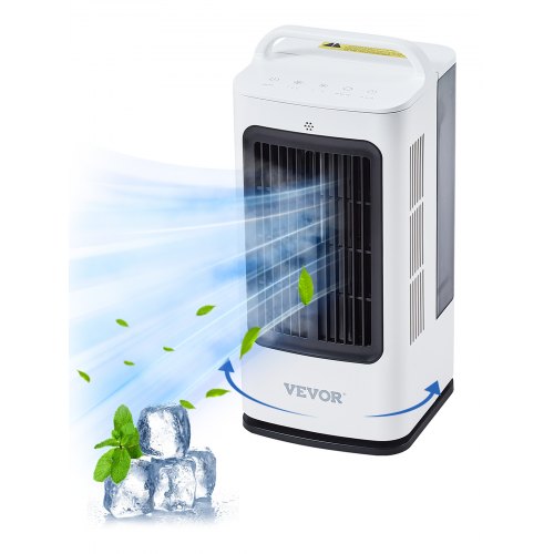 VEVOR Mobile Klimaanlage, 4-in-1-Verdunstungsluftkühler, 3-Gang-Mini-Klimagerät mit 0-7-Stunden-Smart-Timer, 1700-ml-Wassertank, 7-Farben-Licht, Schreibtisch-AC-Ventilator für Schlafzimmer, Büro