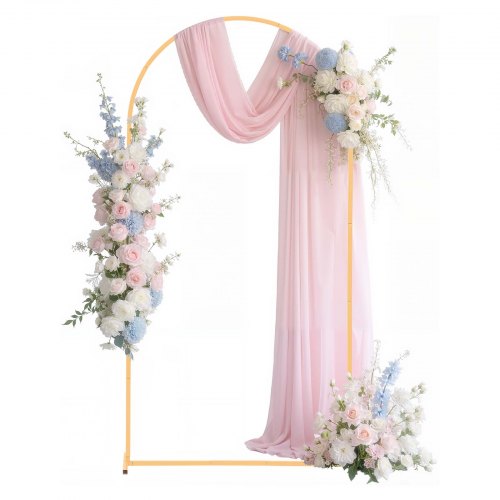 VEVOR Hochzeitsbogen, 2 x 1 m, Hintergrund Ständer, 1 Set goldfarbener Metallbogen, Traubogen, Ballonbogen für Hochzeiten, Geburtstagsfeiern, Abschlussfeiern, Feiertage & Zeremoniendekoration